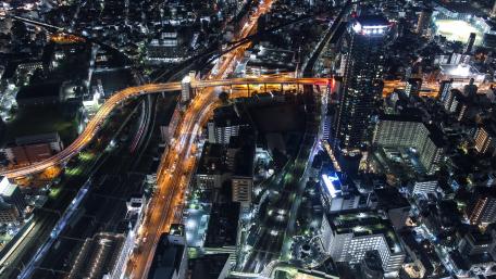 Osaka Nighttime Cityscape wallpaper