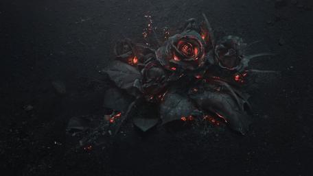 Burning Black Rose Fantasy wallpaper