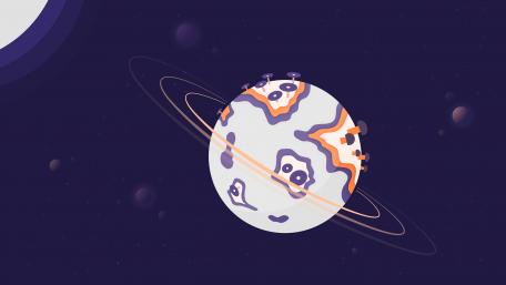 Mysterious Planet in Purplish Space wallpaper