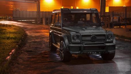 Sleek Mercedes-Benz G-Class at Nighttime Urban Scene wallpaper