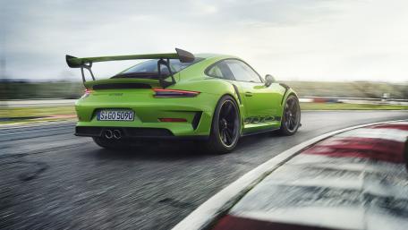 Sleek Porsche 911 GT3 in Vibrant Green Shade wallpaper