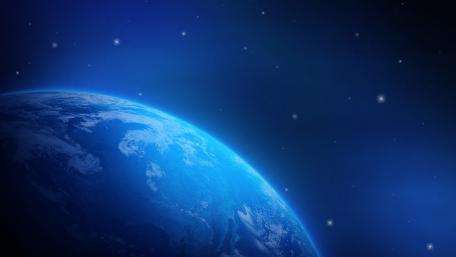 Vibrant View of Earth in Cosmic Space Atmosphere wallpaper