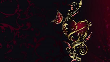 Elegant Burgundy Swirls and Flourishes Design wallpaper