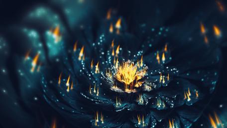 Glowing Abstract Flower in Motion wallpaper