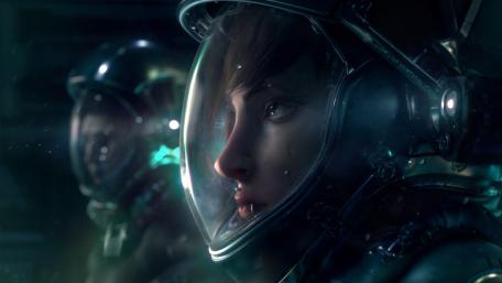 Astronauts in a Futuristic Realm wallpaper