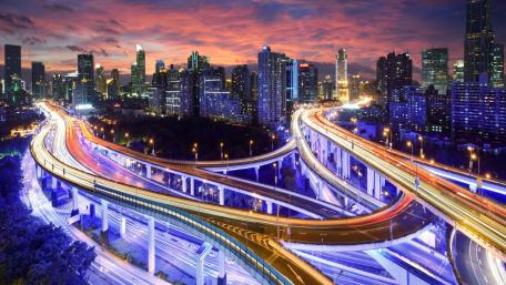 Neon Night Cityscape Magic wallpaper