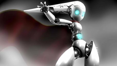 Futuristic Warrior in Motion wallpaper