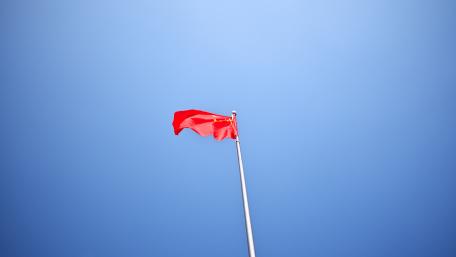 National Flag of the People's Republic of China Flutters in the Wind in Yinchuan City wallpaper