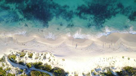 Serene Aerial View of a Coastal Paradise wallpaper