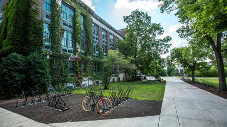 Charming Urban Landscape with Bicycles and Architecture wallpaper