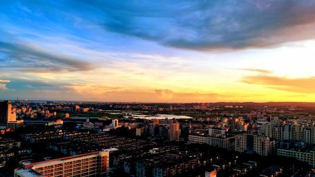 city sunset wallpaper