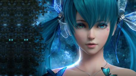 Ethereal Miku in a Magical Forest wallpaper