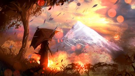 Autumn Whispers in a Fantasy Realm wallpaper