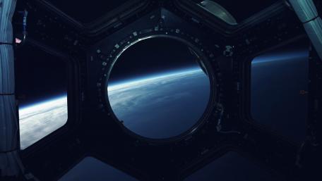 Window to a Futuristic Cosmos wallpaper
