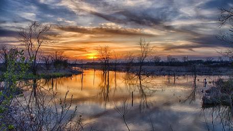 Tranquil Sunset Over Still Waters wallpaper