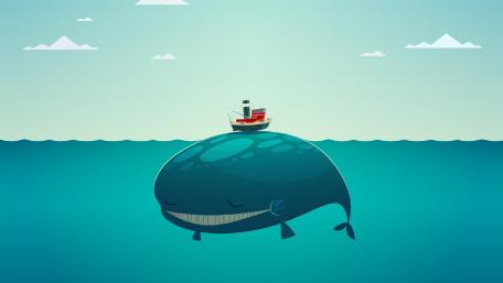 Whale undersea wallpaper