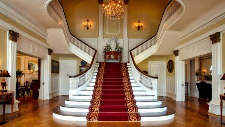 Elegant Staircase in a Luxurious Home wallpaper