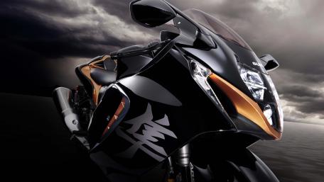 Powerful Hayabusa Under Stormy Skies wallpaper