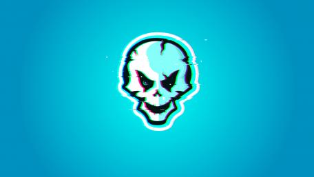 Digital Skull in Glitch Aesthetic wallpaper