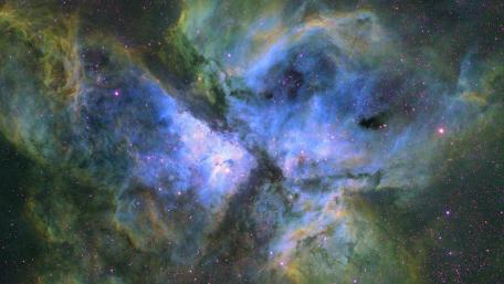 Carina Nebula in Hubble Palette Rasa 8 wallpaper