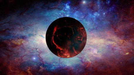 Mysterious Red Planet in Cosmic Splendor wallpaper