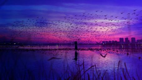 Evening Serenade by the Lake wallpaper