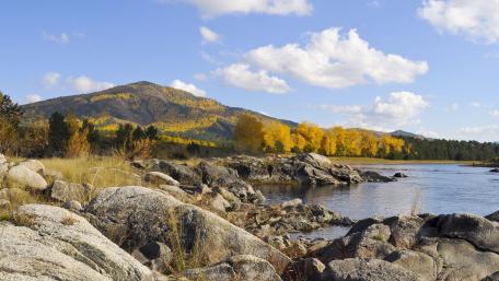 Golden Autumn Reflections in Nature wallpaper