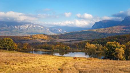 Autumn Serenity by the Lake wallpaper