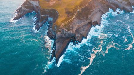 Majestic Aerial View of Ocean and Shoreline wallpaper