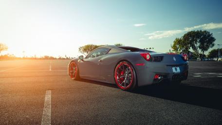 Sleek Ferrari 458 in a Sunset Glow wallpaper