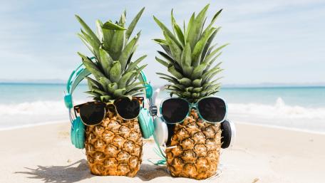 Pineapples Chillin' in Style by the Beach wallpaper