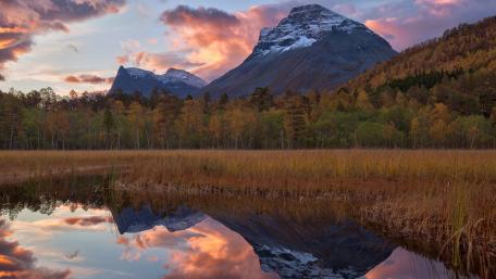 Autumn Serenity in Nature's Reflection wallpaper