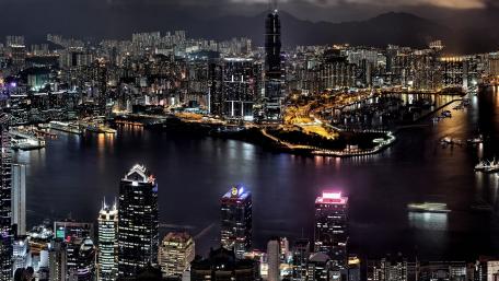 Vibrant City Lights at Night wallpaper