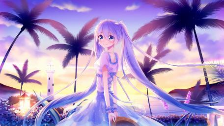 Dreamy Island Escape with Hatsune Miku wallpaper