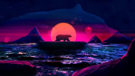 Neon Polar Odyssey wallpaper