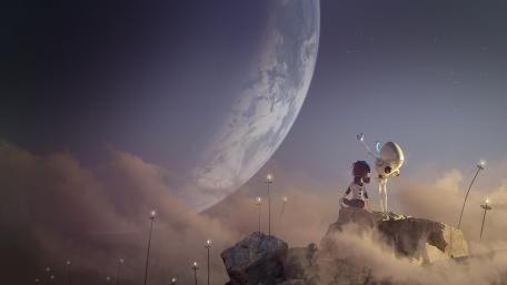 Journey Among the Stars with a Robot Friend wallpaper