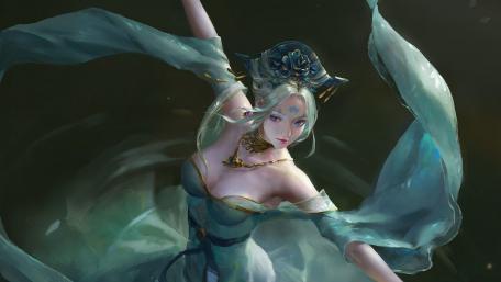 Mystical Water Princess in Moonlit Radiance wallpaper