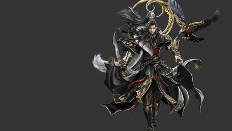Majestic Warrior in a Mystical Realm wallpaper