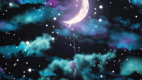 Astronaut climbing to the moon wallpaper