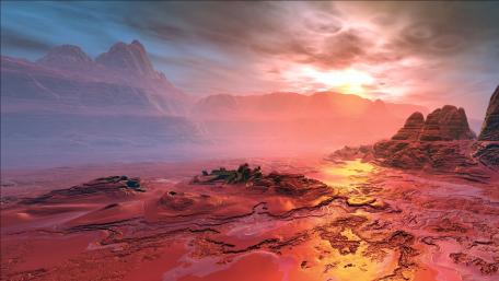 Burning Horizons on an Alien World wallpaper