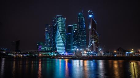 Presnensky District by night wallpaper