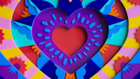 Vibrant Heart of Love Artistry wallpaper