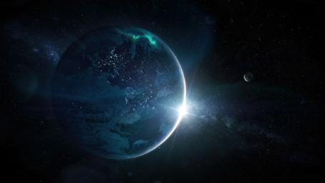 Sunrise from space wallpaper