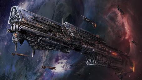 Epic Spacecraft Journey Beyond the Stars wallpaper