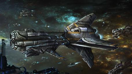 Epic Starship Adventure in a Distant Galaxy wallpaper