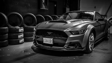 Monochrome Mustang Powerhouse wallpaper