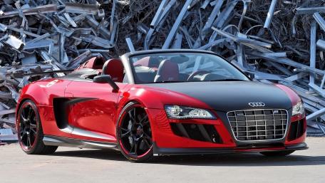 Sleek Audi Cabriolet in Striking Red and Black Shades wallpaper