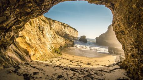 Serene Escape from a Sea Cave Viewpoint wallpaper
