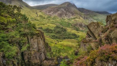 Majestic Mountain Valley View wallpaper