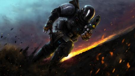 Futuristic Warrior in a Sci-Fi Realm wallpaper